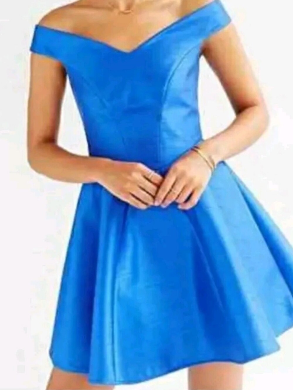 C/MEO Collective x UO Your Song Off The Shoulder Mini Dress Royal Blue M NWOT